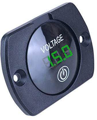 iSpchen LED Digital Voltmeter DC 12-24V Spannungsanzeige Wasserdichte Spannungsmessgerät FKZ Batterietester mit grünem Licht Screen Touch Display Panel für Auto Boot Marine Motorrad LKW Camper