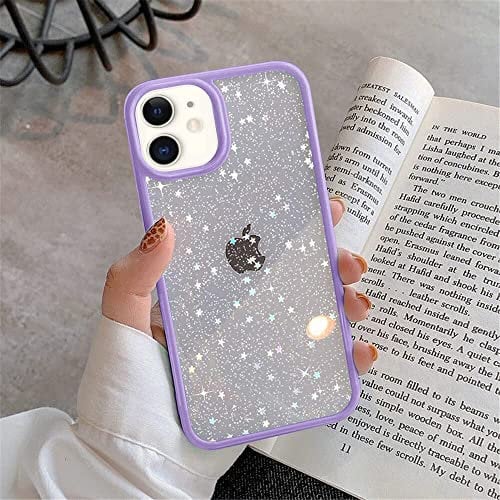 EKAM TPU Back Case for iPhone 11 - Glitter Translucent Sparkly Bling Design for Girls Women Liquid Silicone, Anti-scratch Shockproof Protective Cases for iPhone 11-6.1 Inch (Lilac)