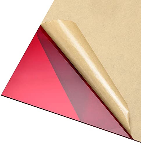 DMiotech 2Pack 12 x 12 3mm D'Épaisseur PmmA Acrylic Board Pour Projet de Bricolage D'Affichage Pure, Couleur Rouge Transparente.