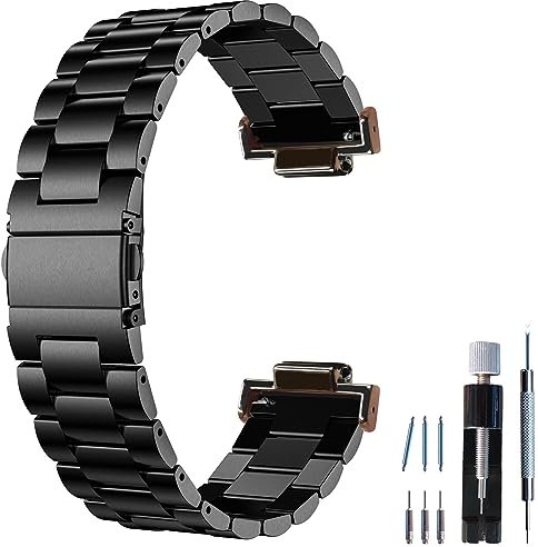 Hijiawee Bands Solid Stainless Steel Metal Strap Replacement for Casio G-shock DW-5600 GWM-5610 DWE-5600 DW-5305 DW9052 GA-110/120 GD-110 (Black)