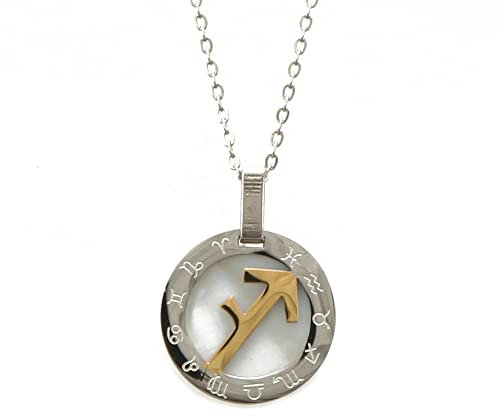 Bungsa Schütze - Sternzeichen Kette Halskette mit Amulett-Anhänger Tierkreiszeichen aus Edelstahl Unisex