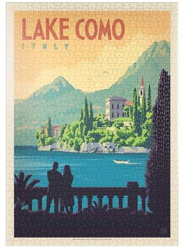 MyPuzzle Italien: Comer See, Vintage Poster - Premium 1000 Teile Puzzle - MyPuzzle Sonderkollektion von Anderson Design Group