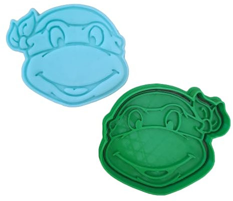 Tagliabiscotti.it - Tartarughe Ninja - Viso Leonardo - Cookies cutter - Formina - Stampo per biscotti o decorazioni torte in pasta di zucchero - 8cm