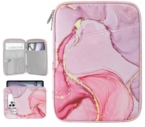 Dadanism 13 Pouces Housse Pochette pour Tablette pour iPad Pro 13 M4 2024, iPad Air 13 M3 M2, iPad Pro 12,9, Galaxy Tab S10+ Plus/S9 FE+/S9+ Plus 12,4, Remarkable Paper Pro 11,8, Rose Nuageux