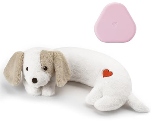 Moropaky - Herzschlagspielzeug für Hunde, Plüschtier für Welpen mit Herzschlag zur Linderung von Angstzuständen, beruhigende Hilfe zur Linderung von Angstzuständen, Plüschtier