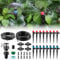 AOUQEE Sistema de riego Jardín, Kit Riego con Ajustable Boquilla Aspersor Pulverizador y Gotero Automatico para Jardin Invernadero Césped Patio Terraza 16+5M