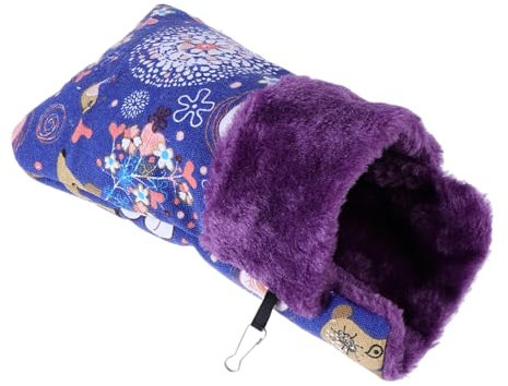 Supvox 2stücke Hamster Schlafsack Aus Baumwolle Warmes Haustier Bett Für Kleintiere Hängematte Mit Clips Für Hamster Frettchen Zuckergleiter Und Mehr Cage Accessories Blau Mit REH-Muster