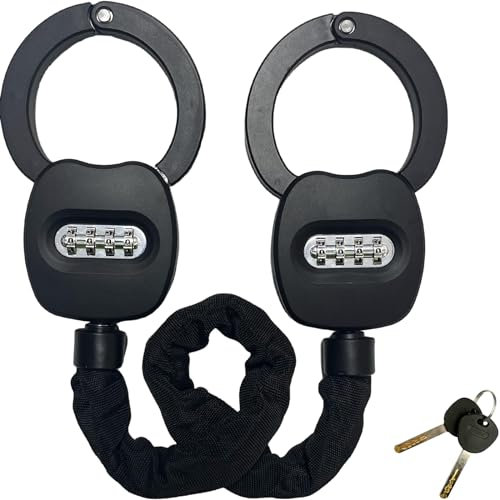 Amazsafe Scooter Chain Lock with Combination, Bike Lock, Scooter Accessories, Heavy Duty Security Anti-Theft, Rugged Handcuff Lock for Electric Scooter Motorcycle Bicycle Pedicab Tricycle E Trike