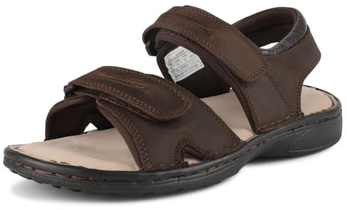 riemot Sandales en Cuir pour Homme - Sandale Sport bout Ouvert Extérieur Confortables et Respirantes - Chaussures d'été pour Randonnée Plage Marche ou Activités en Plein Air, Semelles Antidérapante,46