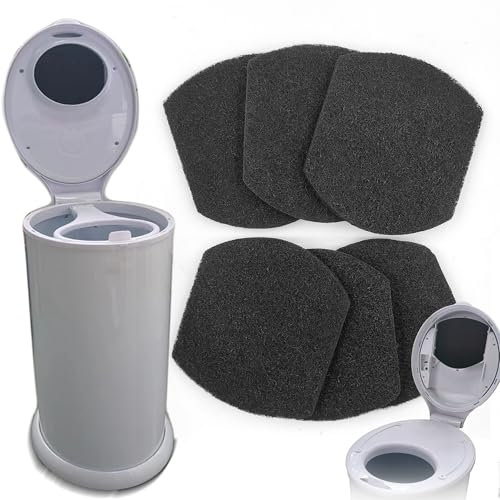 PurifyLogix Diaper Pail Deodorizers Odor Eliminator Activated Charcoal Filter Refills Compatible with Ubbi Diaper Pail | 6 Pack Carbon Filter | Precise fit | Thickened | Natural, Keep Home Fresh
