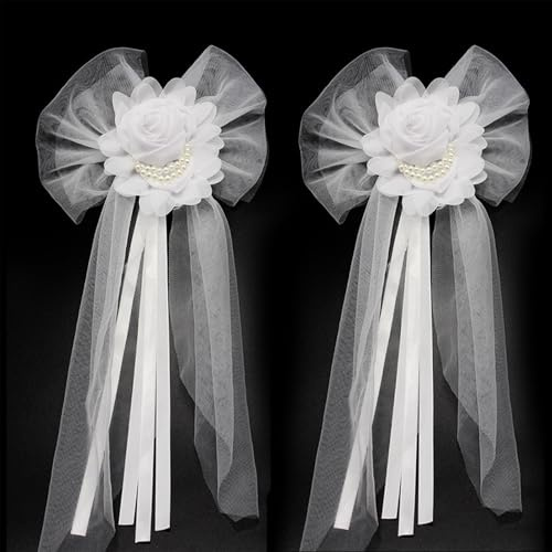 Umimiss Wedding Car Ribbon - Just Married Decorations for Vehicles and Chairs