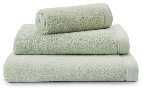 URBANARA Essential Frottee-Handtuch Faia 70x140 cm I 100% Bio-Baumwolle Made in Portugal Oeko Tex Standard 100 Duschtuch Handtuch Badehandtuch, Pistazie