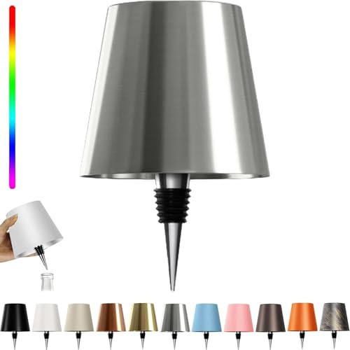 Lampada da Tappo per Bottiglia, Lampada da Scrivania LED, Lampada da Tavolo con Controllo Tattile della Luce della Bottiglia di Vino Dimmerabile a 3 Colori per la Decorazione del Bar di Casa