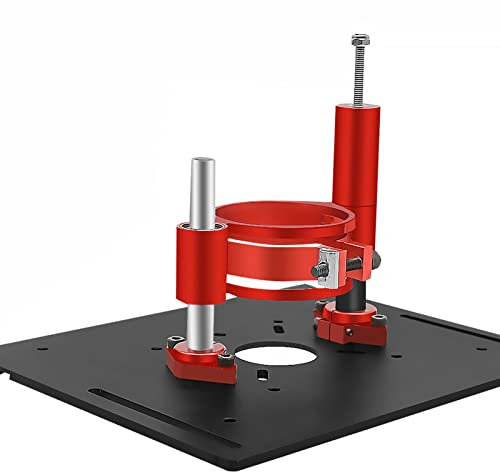 JDQTPOET Router Lift System, Under Table Router Base with Above Hand Crank Handle, Lift Up to 1.85, for 63.8 to 65mm Small Trimmers