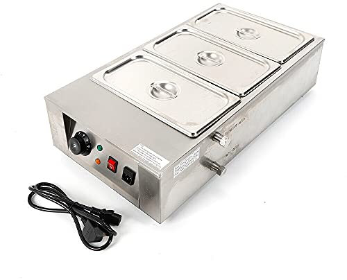 HUSPOO Commercial Chocolate Tempering Machine with 3 Cylinders, 1000W Electric Hot Chocolate Machine, Food Warmer Boiler Chocolate Melting Pot, 30-80℃ Constant Temperature, 201 Stainless Steel