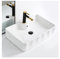 Badezimmerwaschbecken 23,4x15,5 Rechteckiges Badezimmerwaschbecken mit Abfluss und Wasserhahn, Badezimmerwaschbecken über der Theke, Badezimmer-Aufsatzwaschbecken, Keramik-Aufsatzwaschbecken