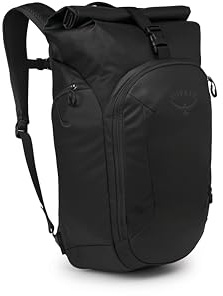 Osprey Transporter Roll Top Commuter Backpack, Raven Black, Raven Black/Black, One Size, Backpack