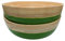Green Bamboo Serving Bowls – Set of 2 Handcrafted Wooden Bowls for Pasta, Salad, Snacks & Fruit – Eco-Friendly, Durable & Lightweight – 20x6 cm – Glossy Green Finish