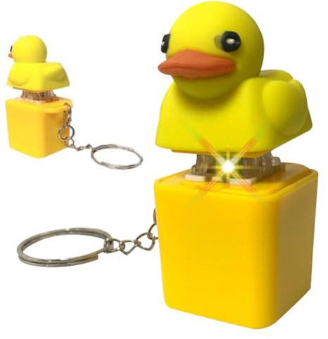 Tastatur-Schlüsselanhänger 2 Duckeys Fidget Toy Quacking Schlüsselanhänger Duck Key Caps mit Licht Anti Stress Ente Für Anti Angst & Nervosität, Konzentrationshilfe