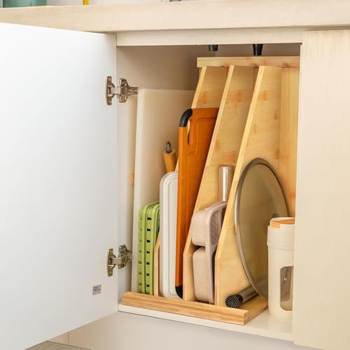 Yartmon Kitchen Cabinet Tray Dividers, Vertical Organiser for Pans, Lids, Cookie Sheets, Cutting Boards, Storage Solution