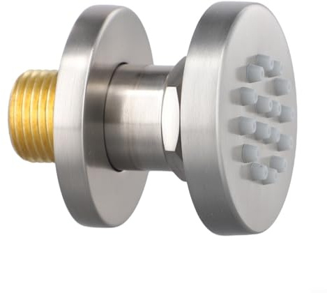 Besshepplo Körpersprüh-Duschstrahl, runder Massage-Seitensprüher Spa-System, Dusch-Set, Körperduschkopf, G1/2, drehbarer Duschkopf für Badezimmer und Toiletten (gebürstet)