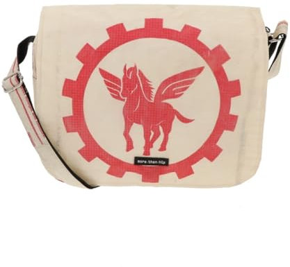 More Than Hip - Mittlere Umhängetasche aus Recycelten Zementsäcken – Leicht, Wasserdicht & Fair Hergestellt - Qinisa Pegasus-28 x 20 x 11/5 cm