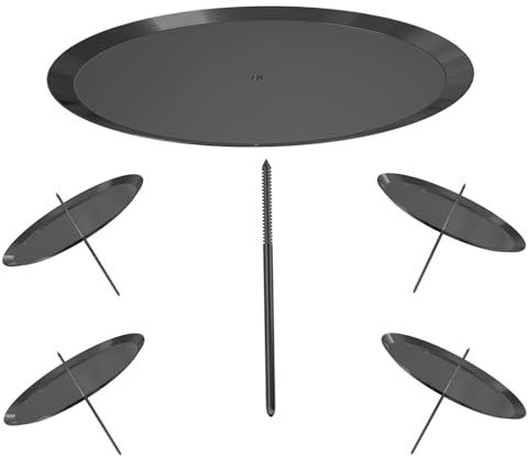 Adventskranz Kerzenhalter, 7.5cm Schwarz Adventskerzenhalter Metall Kerzenleuchter 4 Stück, für Adventskranz Weihnachten Kerzenteller Mit Dorn