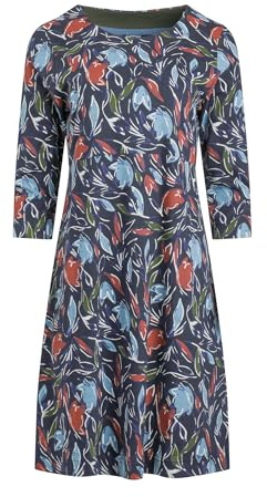Weird Fish Starshine Printed Jersey Dress Navy Blue Size 20