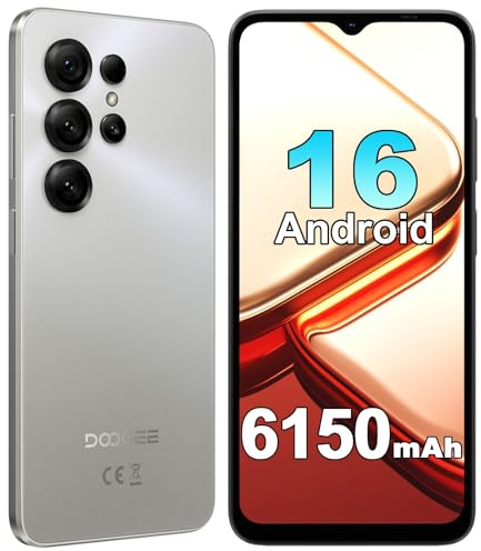 DOOGEE Note 56X Android 16 Smartphone ohne Vertrag, 8,45 mm Ultraflach&Leicht, 24GB+64GB, 6,56 90 Hz IPS, Octa Core 4G Handy, 8MP+5MP Kamera, 6150mAh Akku, Dual SIM, FM Radio, 3,5mm, GPS Grau