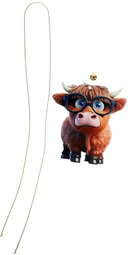 BESPORTBLE Acryl Hochlandrind Anhänger zum Aufhängen Dekorativer Kuh Ornament für Weihnachtsbaum Geburtstag und Hochzeit Formstabil und Bruchfest Vielseitige Wohnraumdeko