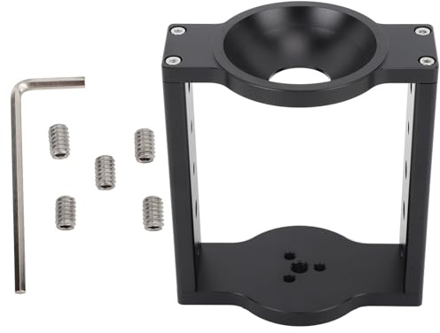 AurSoltriad 75mm Tripod Head Bowl Riser, Aluminum Half Ball Flat to Bowl Adapter Converter, 5.3in Height Extension with 1/4in and 3/8in Threaded Holes for DSLR Video Camera Slider