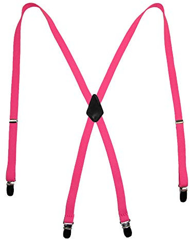 CTM Damen Hosenträger, elastisch, Clip-Ende, 1/2 Zoll Gr. Einheitsgröße, neon pink