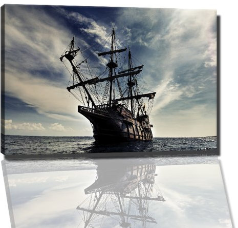 Schiff Bild auf Leinwand -- 60x40 cm fertig gerahmte Kunstdruckbilder als Wandbild - Billiger als Ölbild oder Gemälde - KEIN Poster oder Plakat