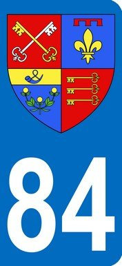 Adesivo 84 Stemma Dipartimento Vaucluse Targa Auto (9,8 x 4,5 cm)