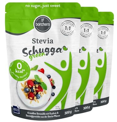 3 x borchers édulcorant cristallin Stévia, Stevia (3 x 300 g)