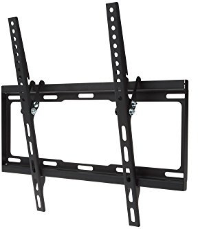 ProperAV Fixed Flat Wall TV Bracket 32'' 37 40 42 43 46 50 55'' Tilt 14° VESA Max 400x400 Black