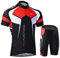 Lixada Herren Radtrikot Set Fahrrad Kurzarm Set Schnelltrocknend Atmungsaktives Shirt + 3D Cushion Shorts Gepolsterte Hose