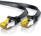 2m CAT 7 Netzwerkkabel Flach, Ethernet Kabel, Gigabit Lan 10 Gbit s, Patchkabel, Flachbandkabel, Verlegekabel, Cat.7 Rohkabel U FTP PIMF Schirmung mit RJ 45 Stecker, Switch Router Modem, Schwarz