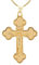 14 Karat Gelbgold Eastern Orthodox Kruzifix Kreuz Damen Anhänger Halskette (Kommt mit eine 45 cm kette)