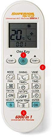 Superior Airco 6000-en-1 Mando Universal para acondicionadores de Aire (15)