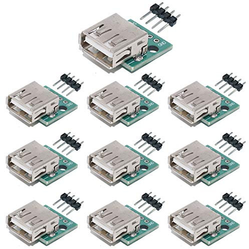 YOUMILE 10 Pcs DIY Mâle Connecteur/MINI MICRO USB Adaptateur DIP 2.54mm 5pin Connecteur B Type USB2.0 Femelle PCB Converter USB 3.0