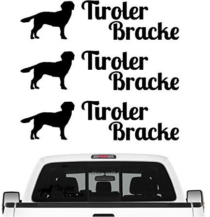 siviwonder Tiroler Bracke Aufkleber 3er Set Hundeaufkleber Hundemotiv Hund Folie Farbe Schwarz, Größe 10cm