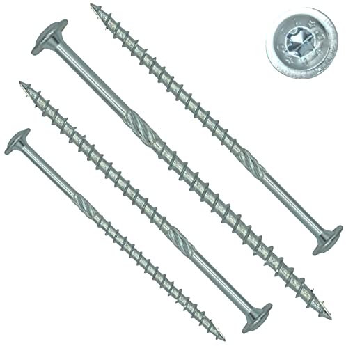 Holzbauschrauben mit Tellerkopf - 8x400 mm - 10 Stück - T40 - kopfverstärkt - Stahl galv. verzinkt - SC-Normteile
