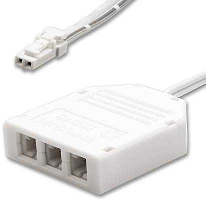 MiniAMP 3-fach Verteiler (1 male-Stecker an 3 female-Buchsen), 30cm, 2-polig, weiß, max. 3.5A