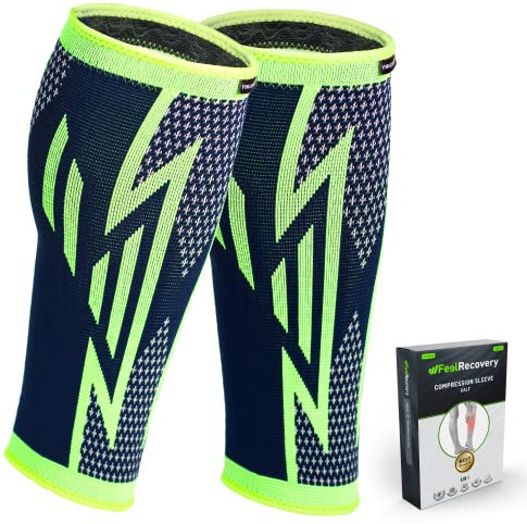 Feel Recovery 2 Pantorrilleras de Compresión Hombre/Mujer - Gemeleras Compresivas para Running - Perneras Deportivas Elásticas para Dolores Musculares - Transpirable y Antideslizante