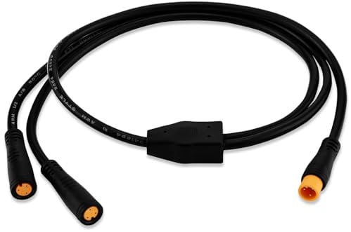 baluoqi Y-Splitter 1T2 Kabel für BAFANG BBS Mittelmotor Y-Splitter Verlängerungskabel mit 3-poligem Stecker für Elektrofahrrad-Kit