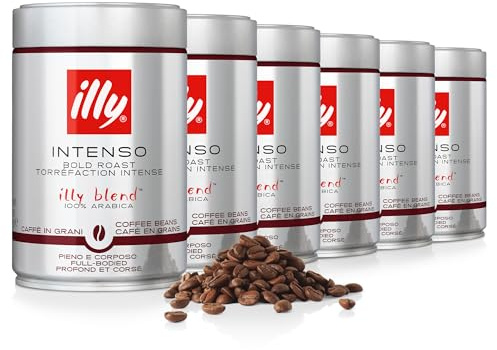 illy Intenso Coffee Beans, Dark Roast, 100% Arabica, Ideal for Moka Pots, Filter, Espresso & Lungo, 250g x 6