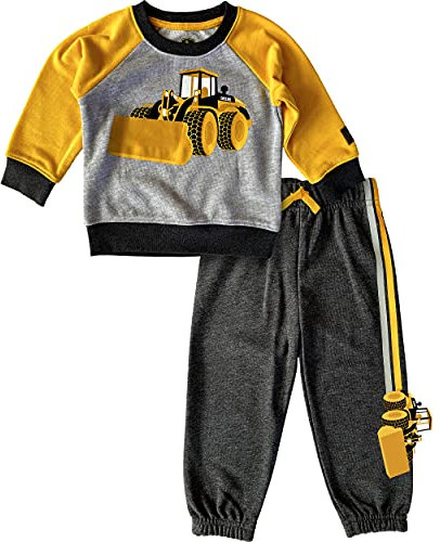 John Deere baby-boys John Deer Infant Boys' Sweatshirt and Pant Set, Heather Grey, 12M US