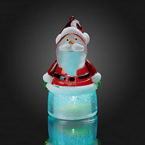 Hellum LED Figur Weihnachtsmann, beleuchtet RGB bunt, Deko Winter Weihnachten, Batterie (inkl.) 522921