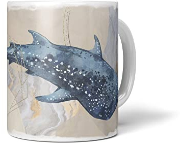 Paul Sinus Dekorative Tasse mit schönem Motiv Walhai Hai Pastelltöne Kunstvoll schönem Design